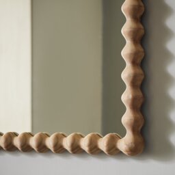 Habitat Bobbin Stained Wooden Wall Mirror - 90x56cm - thumbnail 2