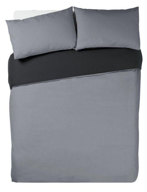 Habitat Easycare Two Tone Grey & Black Bedding Set - Double - image 1