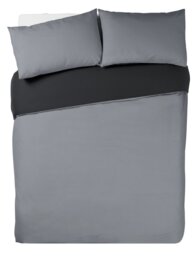 Habitat Easycare Two Tone Grey & Black Bedding Set - Double