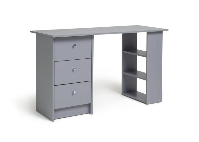 Argos Home Malibu 3 Drawer Office Desk - Grey - image 1