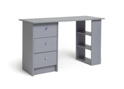 Argos Home Malibu 3 Drawer Office Desk - Grey - thumbnail 1