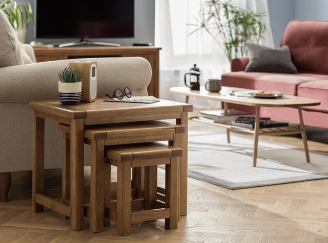 Argos Home Kent Nest of 3 Tables - Oak - image 1