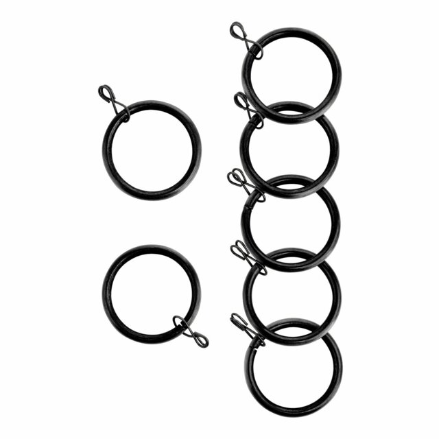 Argos Home 20 Metal Curtain Rings - Matte Black - image 1