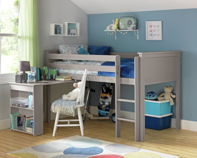 Habitat Brooklyn Mid Sleeper with Desk - Grey - image 1