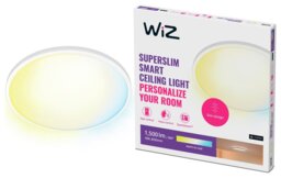 WiZ Superslim Metal LED Smart Flush Ceiling Light - White