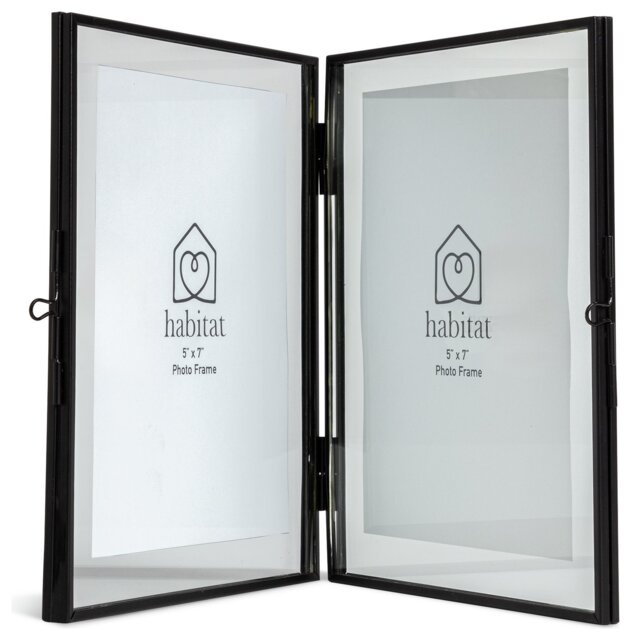 """Habitat Skinny Black Metal Hinged Picture Frame - 5x7""""""" - image 1