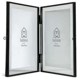 """Habitat Skinny Black Metal Hinged Picture Frame - 5x7"""""""
