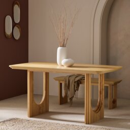 Habitat Trezy Solid Wood 6 Seater Dining Table - Oak - thumbnail 1