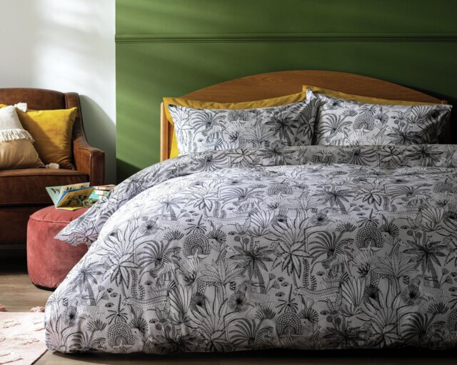 Habitat Cotton Jungle Black & White Bedding Set - Superking