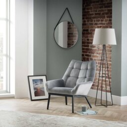 Julian Bowen Lucerne Velvet Chair - Grey - thumbnail 2