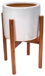 Ivyline Anzio Ceramic Planter- White