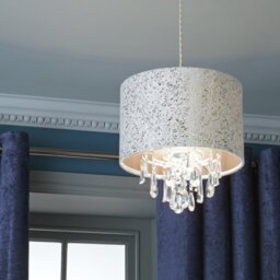 Argos Home Silver Suede Beaded Lampshade - 30cm - thumbnail 1