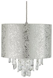 Argos Home Silver Suede Beaded Lampshade - 30cm - thumbnail 2
