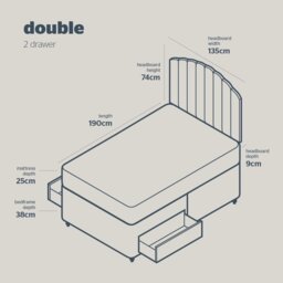 Silentnight Middleton Double 2 Drawer Divan Bed - Blue - thumbnail 2