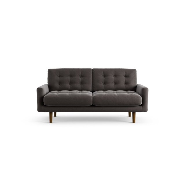 Habitat Fenner Velvet 2 Seater Sofa - Grey - Dark Leg - image 1