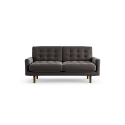 Habitat Fenner Velvet 2 Seater Sofa - Grey - Dark Leg - thumbnail 1