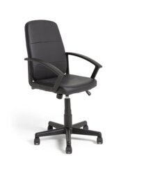 Argos Home Brixham Faux Leather Office Chair - Black - thumbnail 1