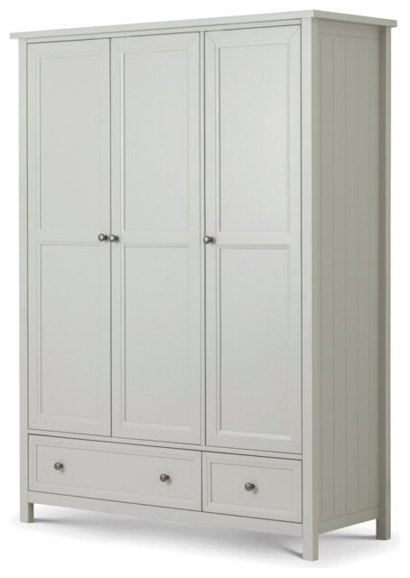Julian Bowen Maine 3 Door 2 Drawer Wardrobe - Dove Grey - image 1