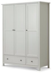 Julian Bowen Maine 3 Door 2 Drawer Wardrobe - Dove Grey - thumbnail 1
