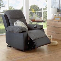 Argos Home Bradley Rise & Recline Chair - Charcoal & Black - thumbnail 2