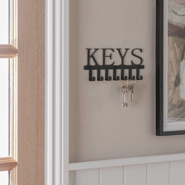 Argos Home 7 Piece Metal Key Hooks - Black - image 1