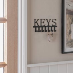 Argos Home 7 Piece Metal Key Hooks - Black - thumbnail 1
