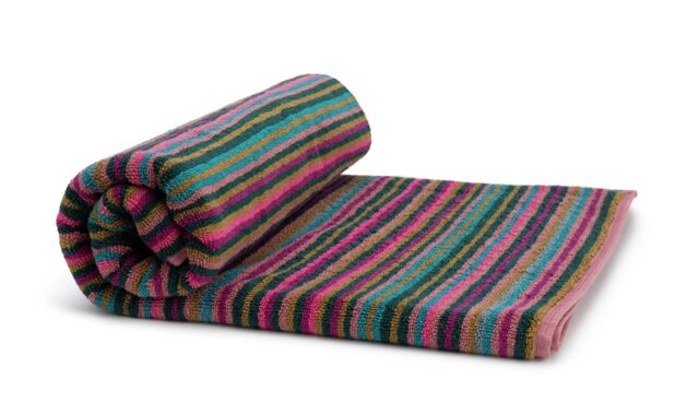 Habitat Cotton Skinny Bright Stripe Bath Towel-Multicoloured - image 1