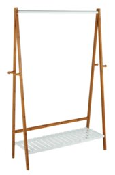 Argos Home Belvoir Clothes Rail with Shelf - Bamboo & White