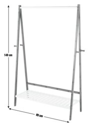 Argos Home Belvoir Clothes Rail with Shelf - Bamboo & White - thumbnail 2