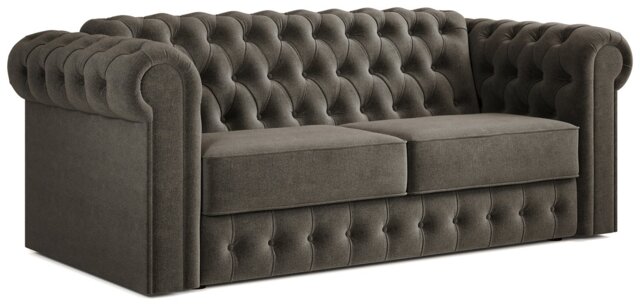 Jay-Be Chesterfield Fabric 3 Seater Sofa Bed - Pewter - image 1