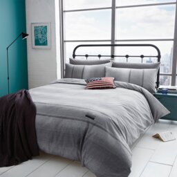 Catherine Lansfield Denim Grey Bedding Set - Single - thumbnail 1