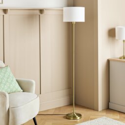 Argos Home Carla Stick Floor Lamp - White & Brass - thumbnail 2