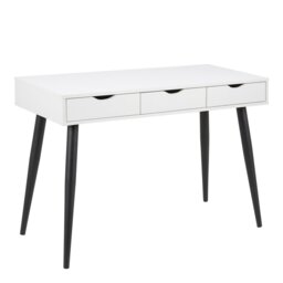 Furniture To Go Neptun 3 Drawer Office Desk - White & Black - thumbnail 2