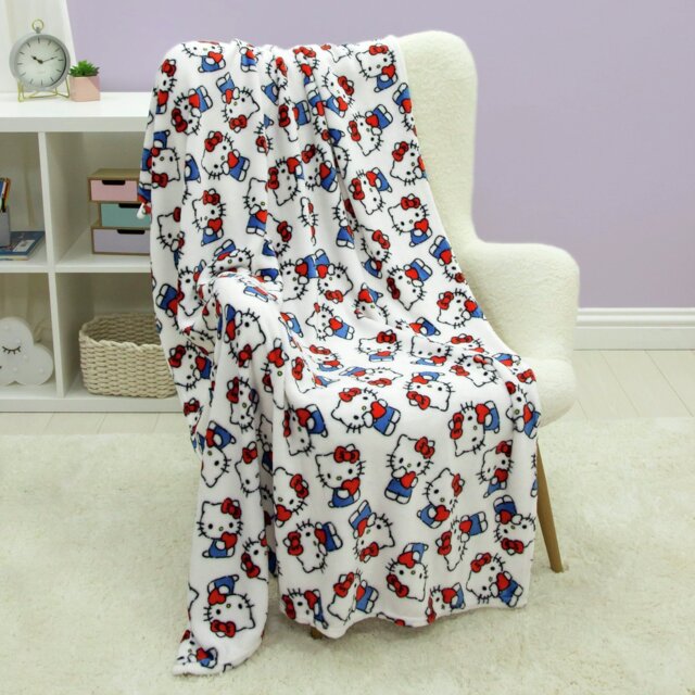 Hello Kitty Fleece Throw - White - 100x150cm - image 1