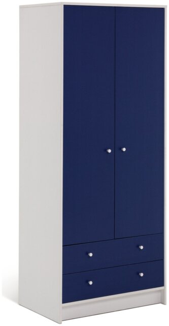 Argos Home Malibu Kids 2 Door 2 Drawer Wardrobe White & Blue - image 1