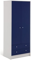 Argos Home Malibu Kids 2 Door 2 Drawer Wardrobe White & Blue - thumbnail 1