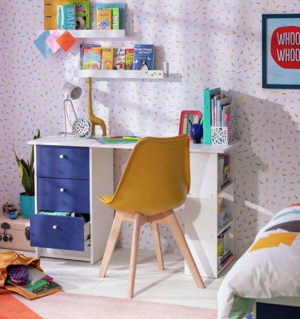 Argos Home Kids Malibu 3 Drawers Desk - Blue & White - image 1