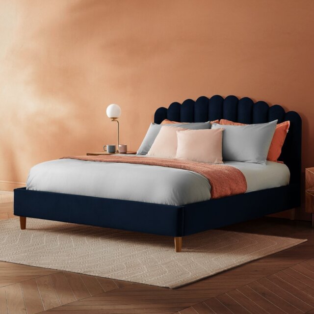 Silentnight Oriana Kingsize Velvet Bed Frame - Blue - image 1