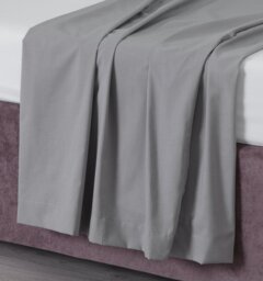 Habitat Easycare Plain Grey Flat Sheet - Double - thumbnail 2
