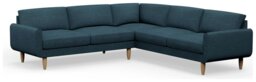 Hutch Fabric Round Arm 7 Seater Corner Sofa - Aegean Blue - thumbnail 1