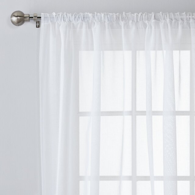 Argos Home Pencil Pleat Voile Curtain - White - 149x229cm - image 1