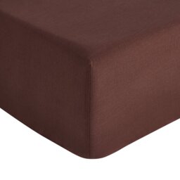 Habitat Cotton Rich Plain Chocolate Fitted Sheet - Single - thumbnail 1