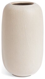 Habitat Large Ribbed Ceramic Vase - Natural - thumbnail 1