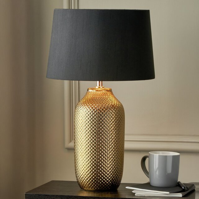 Pacific Nova Ceramic Textured Table Lamp - Gold & Black - image 1