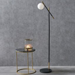 Pacific Wanda Metal Orb Floor Lamp - Black & White - thumbnail 1