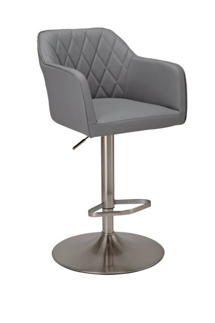 Argos Home Ellington Quilted Faux Leather Bar Stool - Grey - image 1