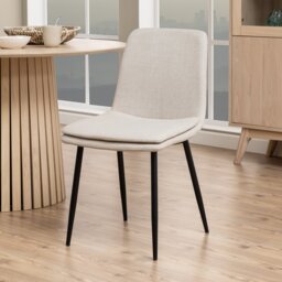Furniture To Go Becca Pair Of Fabric Dining Chairs - Beige - thumbnail 1
