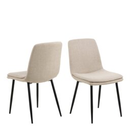 Furniture To Go Becca Pair Of Fabric Dining Chairs - Beige - thumbnail 2