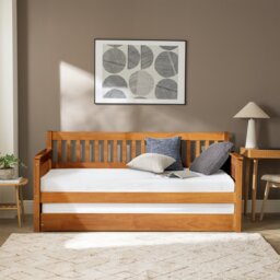 Argos Home Aspley Trundle Day Bed with 2 Mattresses- Oak - thumbnail 1