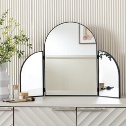 Habitat Black Folding Arch Dressing Table Mirror - 70x50cm - thumbnail 1